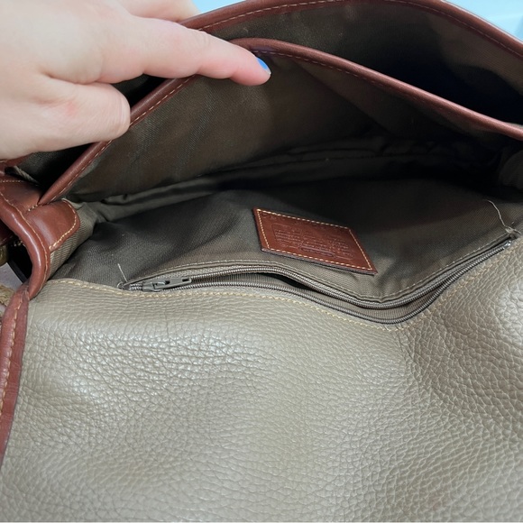 Coach VTG (80’s?) Leather Trimmed Brown Shoulder Bag - Picture 9 of 16